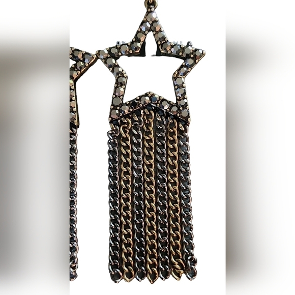 Vera Wang Crystal Rhinestone Celestial Chain Drop Earrings NWT - Picture 6 of 6